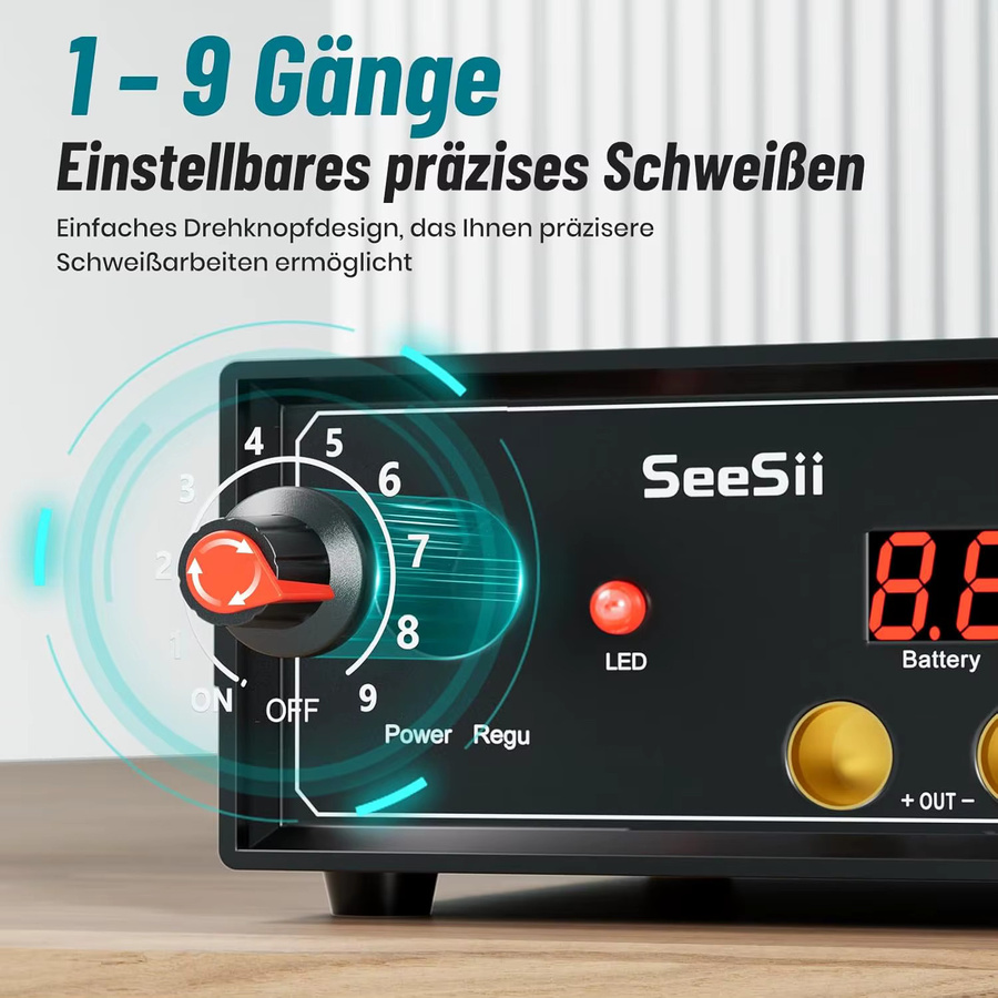 SEESII 8000 W 2-in-1 Punktschweißgerät für Batterien mit Pedal und 9 einstellbaren Gängen inklusive Nickelblech - Bild 4
