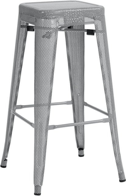 DELUKE Barhocker SEOUL Silber Metall Barstuhl im Industriedesign ohne Lehne, stapelbar - Bild 1
