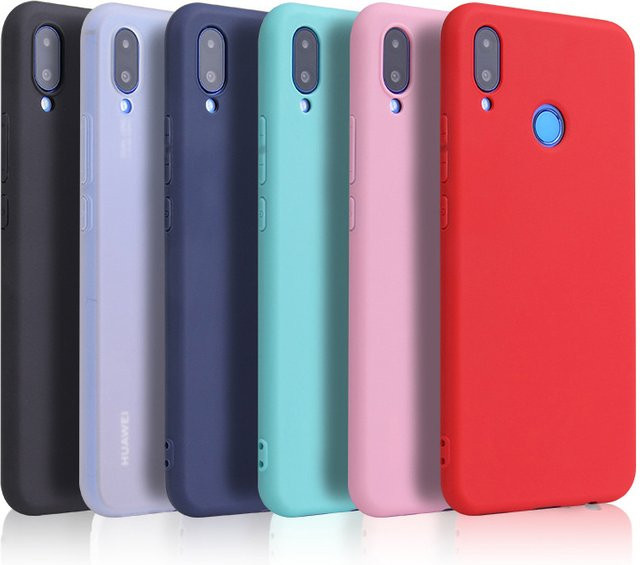 Stoßfeste Flüssigsilikonhülle für Huawei Y6 2019 und Huawei Y7 2019 in Rot - Bild 1