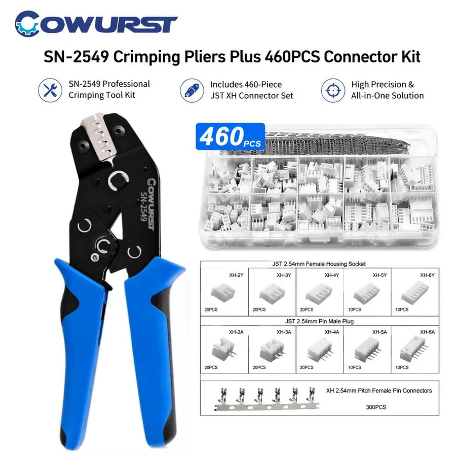Cowurst SN-2549 Anschlussklemme und manuelles Einstellwerkzeug Linien-Crimp-Set für PH2.0/XH2.54 - Bild 1