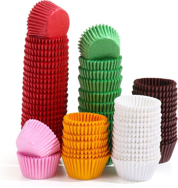 Bunte Papier-Backförmchen für Cupcakes, Muffins und Schokolade, runde Papier-Liner in Mehrfarben - Bild 1
