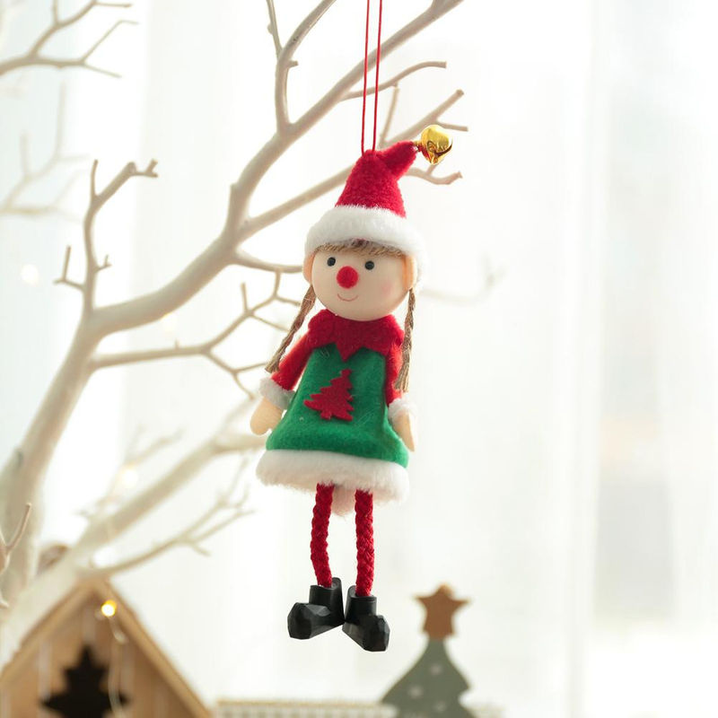 2er-Set CosyHome Weihnachts-Elfen als Plüschfiguren, mehrfarbige Hängeornamente aus Textil für die Weihnachtsdekoration - Bild 4