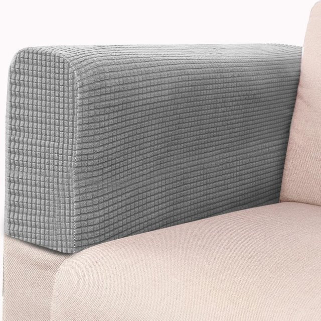 FebEr Armlehnenhandschuhe für Sofas, 2er-Set, elastische Schutzhüllen, Lichtgrau - Bild 1