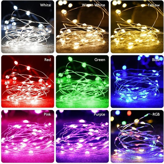 MeeToo Batteriebetriebene LED Drahtlichterkette aus Kupferdraht in Gold/Messing für Weihnachten, Hochzeit und Party - Bild 1