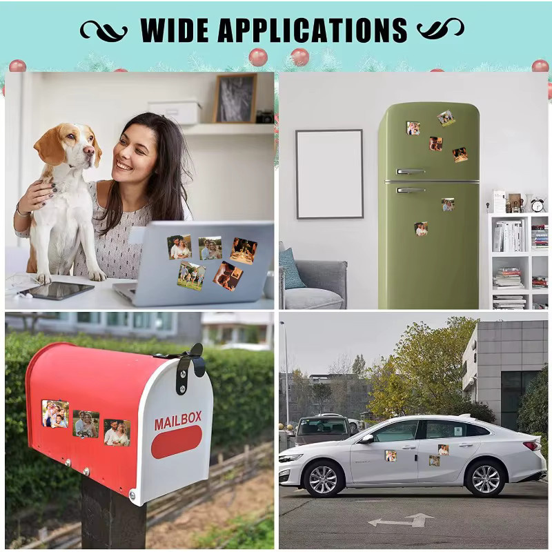DIY Foto Kühlschrank Magnete Set zur Personalisierung als quadratische Aufkleber für Küche und Zuhause - Bild 3