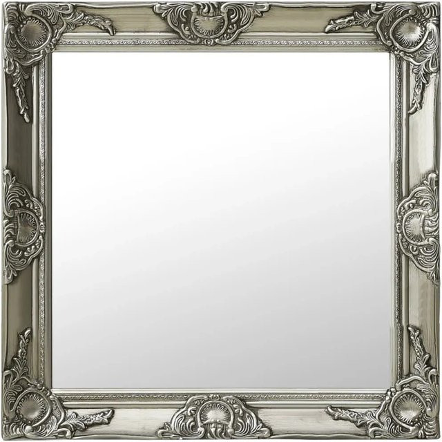 vidaXL Wandspiegel im Barock-Stil in Silber, B/H: 60 x 60 cm - Bild 1