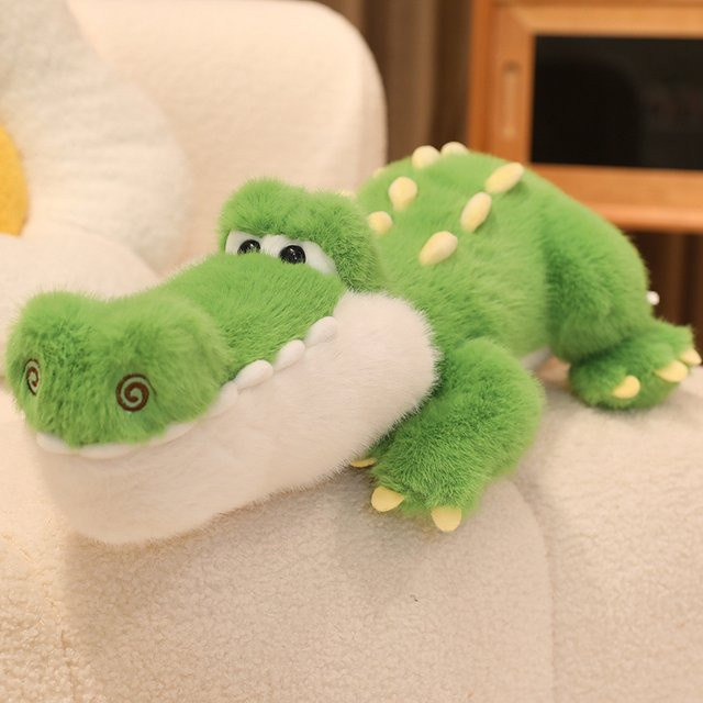 MIAOOWA Liegende Krokodil Plüsch Kissen, Stofftier Puppe, Grün - Bild 1