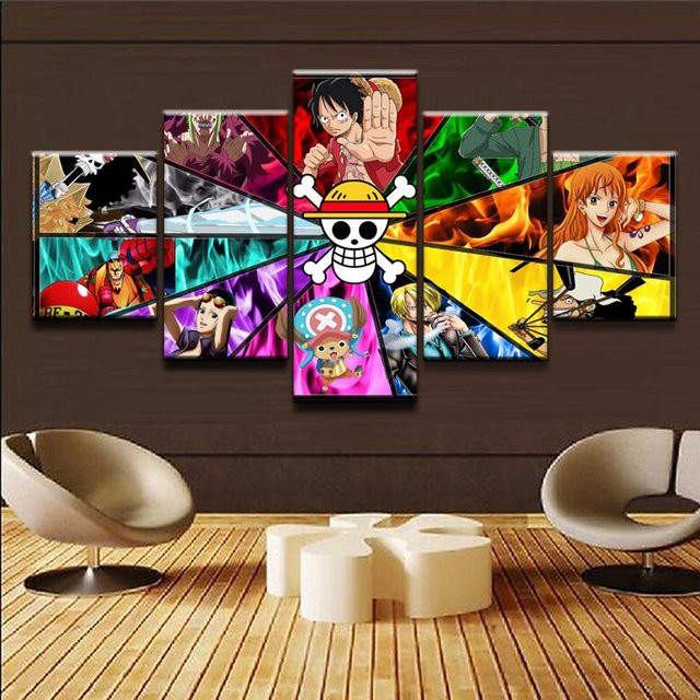 Modulares 5-Panel Leinwandbild Set von aidegou25 im modernen europäischen Stil, dekorative Wandgestaltung mit Charakter-Foto in Multicolor, B/H: 40 x 60 cm (2 Stück), 40 x 80 cm (2 Stück) und 40 x 100 cm (1 Stück) - Bild 1