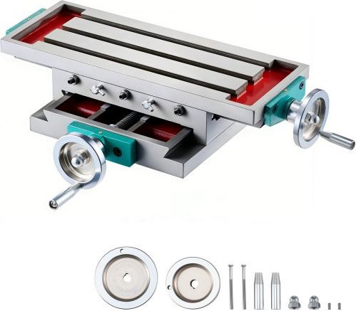 VEVOR Multifunktions-Frästisch aus Grauguss, 2-Achsen Kreuzfräsmaschine für Bohrständer, Farbe: Silber, B/T: 450 x 170 mm - Bild 1