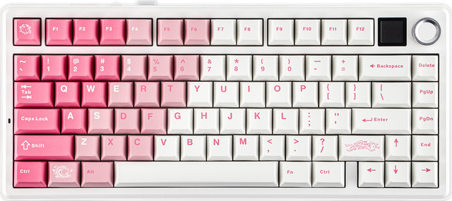EPOMAKER X AULA F75 MAX Mechanische Gaming-Tastatur 75% ANSI US Layout Tri-Mode Kabellos mit Metallknopf und TFT-Bildschirm in Pink und Weiß - Bild 1