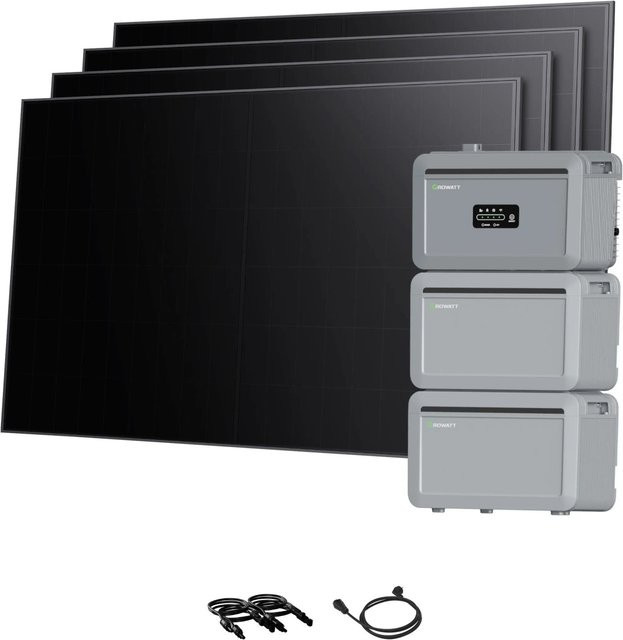 Growatt Balkonkraftwerk Set NEXA 2000 mit 6144 Wh Speicher und 1920 W BC-Modulen in Full-Black mit Wi-Fi und Bluetooth - Bild 1