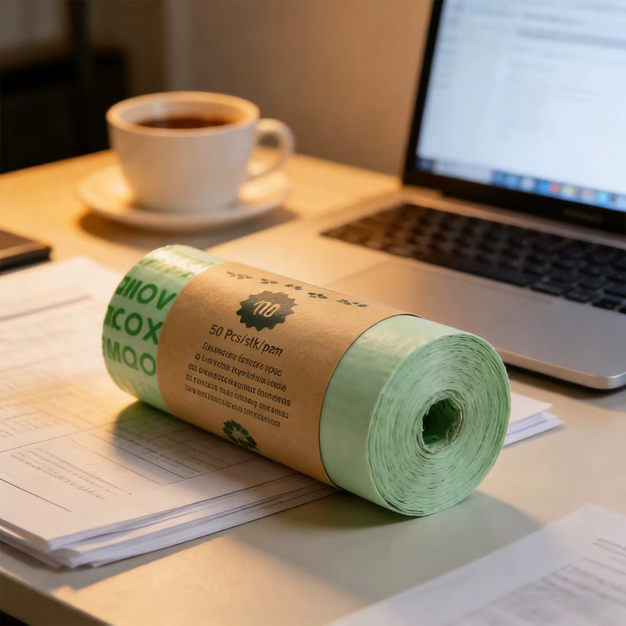 Untior Kompostierbare Müllbeutel aus pflanzlichen Materialien, Grün, 25er Packung - Bild 2