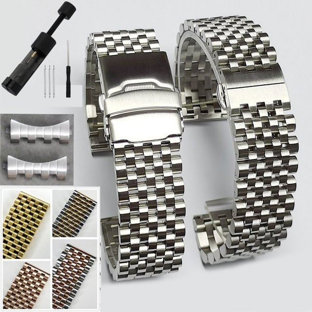 KEEGFEG Uhrenarmband Edelstahl, 20mm 22mm, Matt Poliert, Unisex - Bild 1