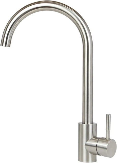 Nettlife Einhebelmischer Wasserhahn mit ausziehbarem Schwenkarm aus Edelstahl in Silber - Bild 1