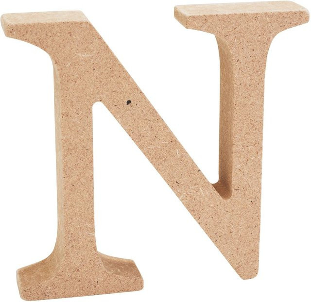 VBS MDF-Holz Buchstabe N in Braun, Höhe: 8,0 cm, Breite: 1,5 cm - Bild 1