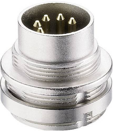Lumberg 0314 08-1 DIN-Rundsteckverbinder Stecker vertikaler Einbau, 8-polig, Silber - Bild 1