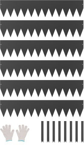 VEVOR Rasenkante 6er-Set aus rostbeständigem Metall, biegbare Beeteinfassung und Raseneinfassung in Schwarz, B/H/T: 101,6 x 20,3 x 0,15 cm - Bild 1