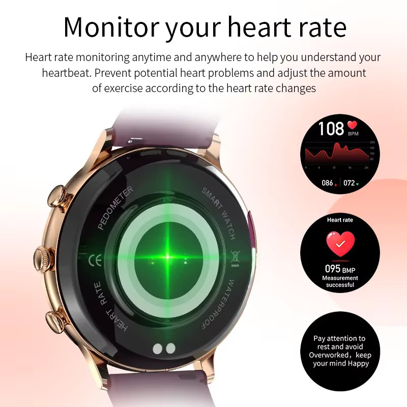 LIGE Smartwatch für Damen in Gold mit Bluetooth-Anruffunktion, Herzfrequenzmessung und wasserdichter Sport-Fitness-Funktion - Bild 5
