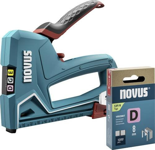 Novus Handtacker 030-0462 in Blau mit Aluminium-Komponenten für Klammertyp 11 und Typ 53F (Länge 6 - 14mm) - Bild 1