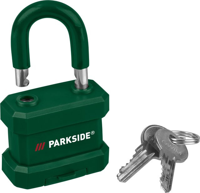 Parkside Outdoor-Vorhängeschloss mit Stahlkabel in Grün - Bild 1