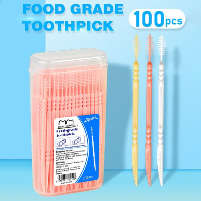 JCSYFAC Doppel Kopf Zahnseide Interdentalbürste, 200 Stück - Bild 1