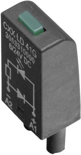 Weidmüller Schutzbeschaltung CXX LD 42G mit Freilaufdiode und LED-Anzeige in Grün, 20 Stück - Bild 1