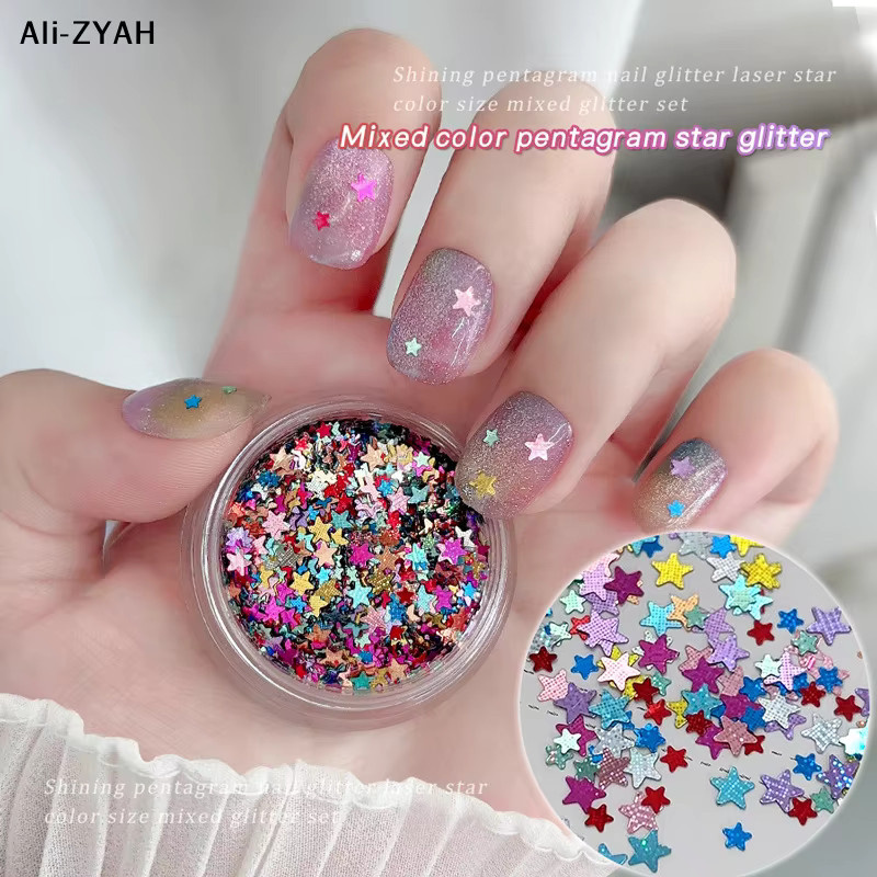 JETTING Nagelpailletten 3D Glitzer-Sterne, Mixed Color, Glänzend - Bild 2