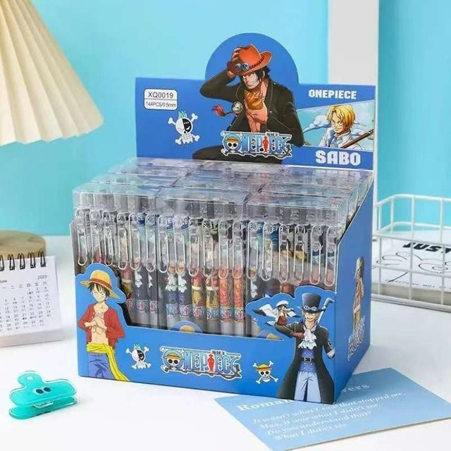Bandai One Piece Anime Metall-Gelstift mit schwarzer Tinte und 0,5 mm Spitze für Schüler und kreative Schreibwaren - Bild 1