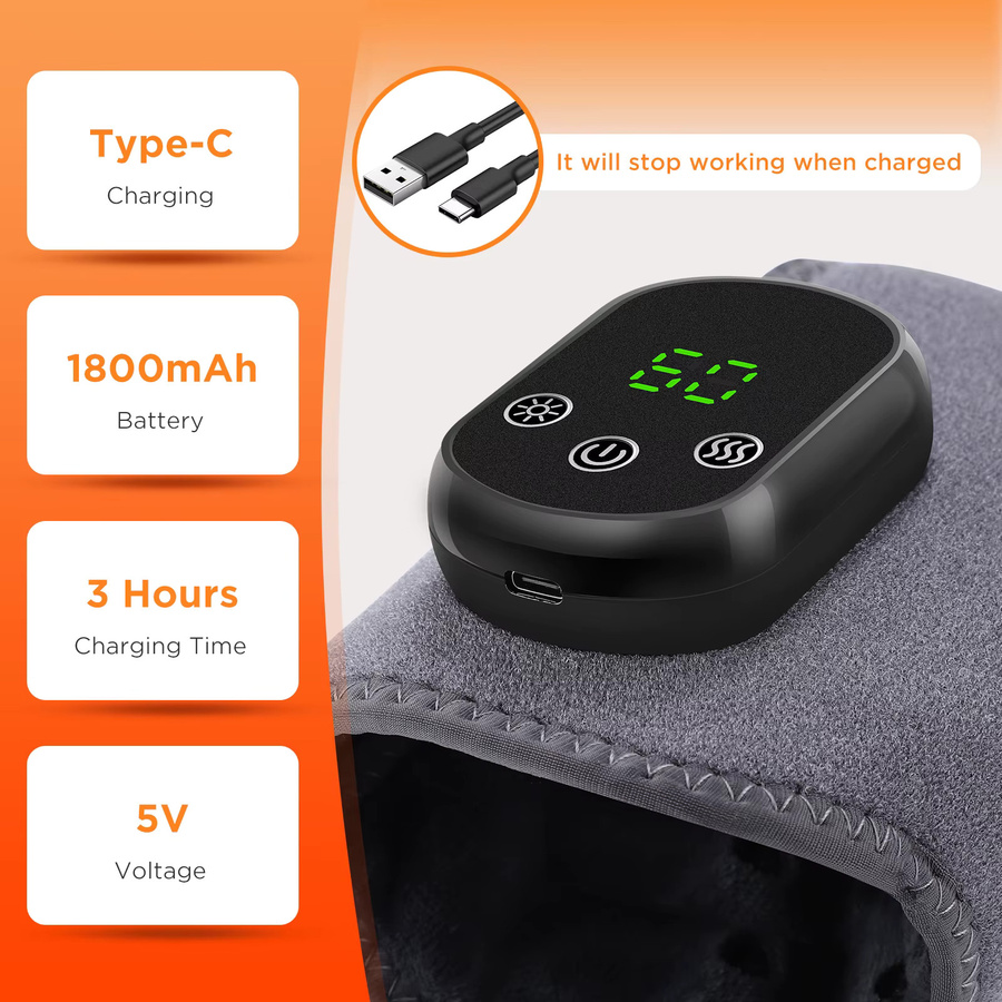 Elektrisches Fußmassagegerät von PASTSKY mit Vibration und warmer Kompresse in Grau - Bild 5