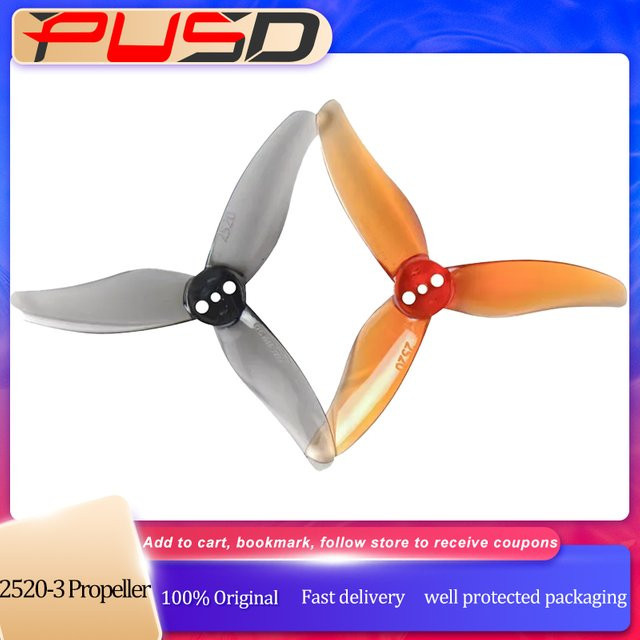 Gemfan Hurricane 2520 3-Blatt PC Propeller, 8-teiliges Set, 2,5 Zoll - Bild 1