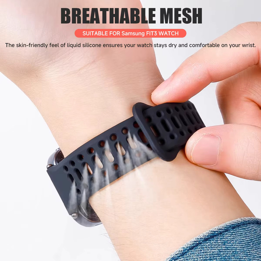 CHIICSMART Uhrenarmband Silikon, Schwarz, Unisex, Samsung Galaxy Watch Fit 3, Samsung Galaxy Fit3 - Bild 3