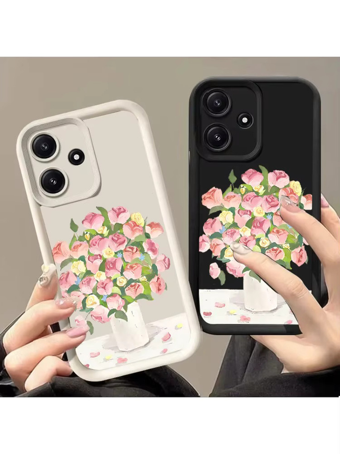 Handyhülle mit Blumenmuster und Lederstruktur für Motorola Moto G04 G14 E13 G34 G10 G20 G30 G22 4G G24 G24 Power G53 in Multicolour mit Anti-Drop-Schutz - Bild 2