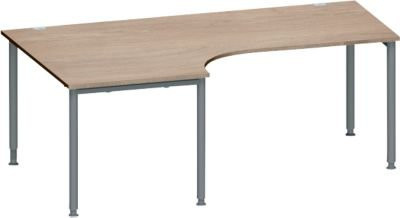 Schäfer Shop Genius Winkelschreibtisch MODENA FLEX 90° mit Ansatz links, Farbe Eiche/Anthrazit, Breite: 200 cm - Bild 1