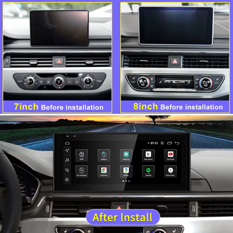 STWEI Android 13 Smart Bildschirm mit Qualcomm 8GB RAM und 128GB Speicher für Audi A4 A5 S5 B9 (2018-2022), 10,25 Zoll Display mit Carplay, GPS und Navi, Schwarz - Bild 3