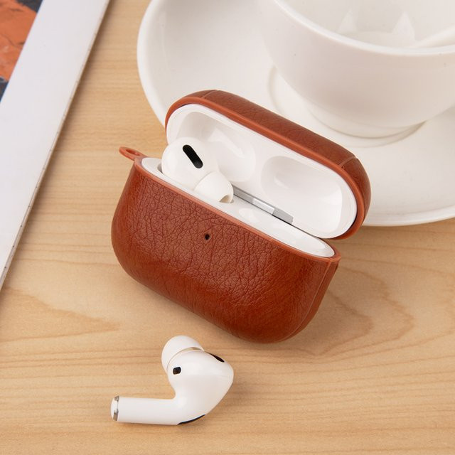 Retro Leder PU Schutzhülle für Apple AirPods Pro 2 in Braun - Bild 1
