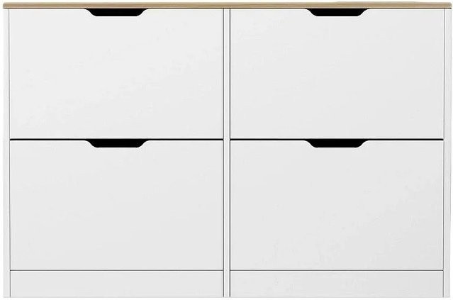 Schuhschrank Lotula von Vente-unique in Weiß mit Klappfächern - Bild 1