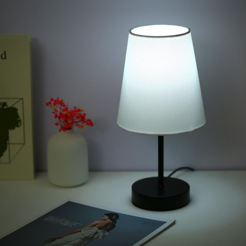 TOMTOP JMS Stoff-Nachttischlampe mit LED, dimmbar und Touch-Steuerung, Schwarz - Bild 7