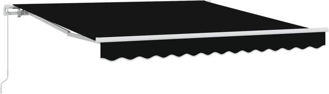 vidaXL Einziehbare Markise Schwarz aus Aluminium und Polyester B/T: 350 x 250 cm - Bild 1
