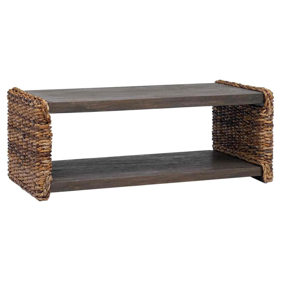 vidaXL Couchtisch aus massivem Mahagoni Holz in Braun, modern und rechteckig, B/T/H: 90 x 45 x 35 cm - Bild 2