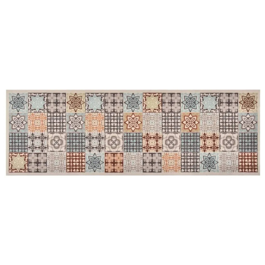 vidaXL Küchenteppich Mosaik Mehrfarbig Waschbar und Rutschfest B/T: 45 x 150 cm - Bild 2