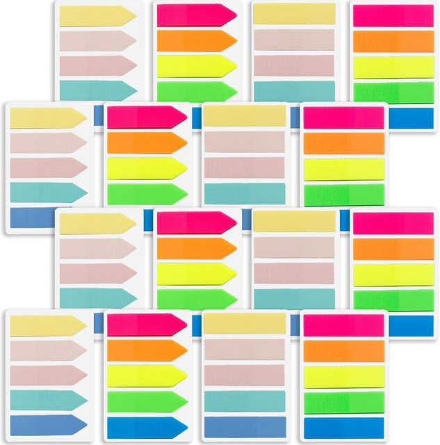 100 Stück beschreibbare fluoreszierende Führungsetiketten in Multicolour, selbstklebende Notizanzeige und Aufkleber für Schule und Planer - Bild 1