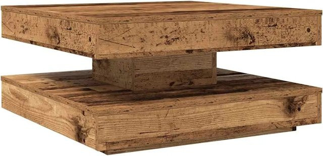 vidaXL Couchtisch in Altholz-Optik mit 360-Grad drehbarer Tischplatte, braun, B/T/H: 70 x 70 x 34,5 cm - Bild 1
