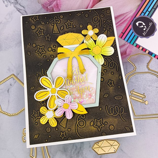 Alinacutle Metallstanzform Parfümflasche in Silber für Scrapbooking, Bastelarbeiten und DIY-Grußkarten - Bild 1