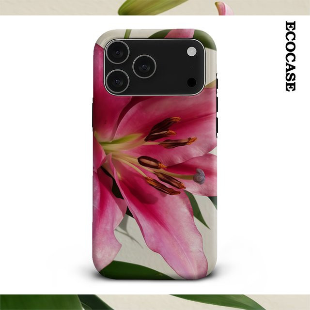 Potdemiel Handyhülle Pink Lily Close für iPhone 17 16 15 14 13 12 11 Pro Max Plus mit doppelschichtiger Rückseite - Bild 1