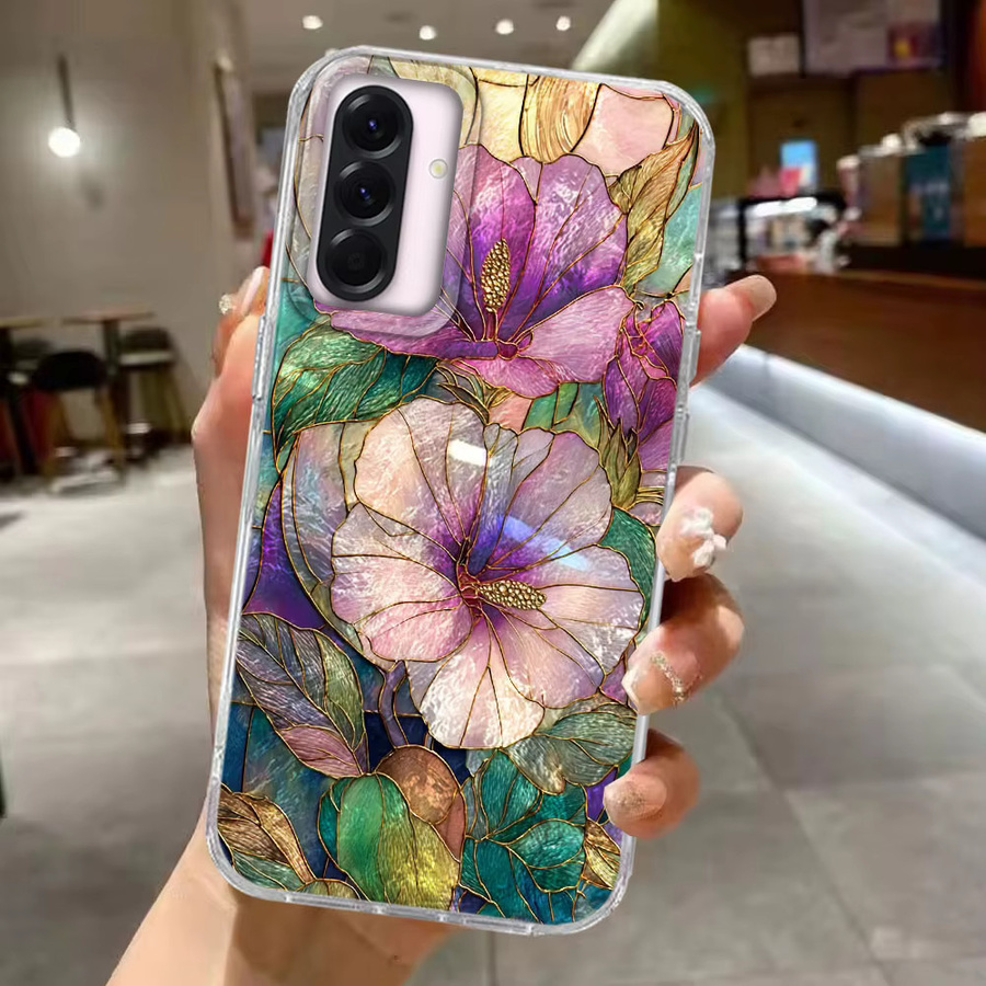 Luxuriöse Handyhülle mit Vollbild-Blumendesign für Samsung Galaxy A-Serie in Multicolour - Bild 1