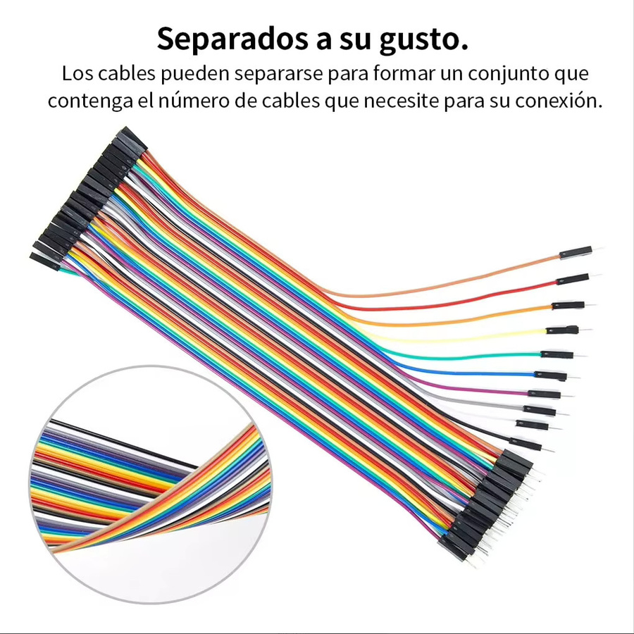 Dupont Jumper Wire Set für Arduino DIY, Mehrfarbig, verschiedene Kombinationen aus Stecker auf Stecker, Stecker auf Buchse und Buchse auf Buchse, Längen: 10 cm, 20 cm, 30 cm, 40 cm - Bild 3