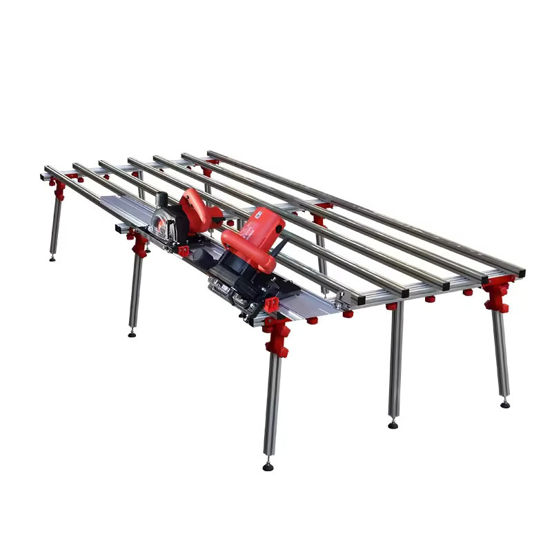 Shijing9601 Automatische elektrische Fliesenschneidemaschine in Rot, multifunktionaler doppelspuriger Keramikfliesenschneider für professionelle Anwendungen - Bild 2