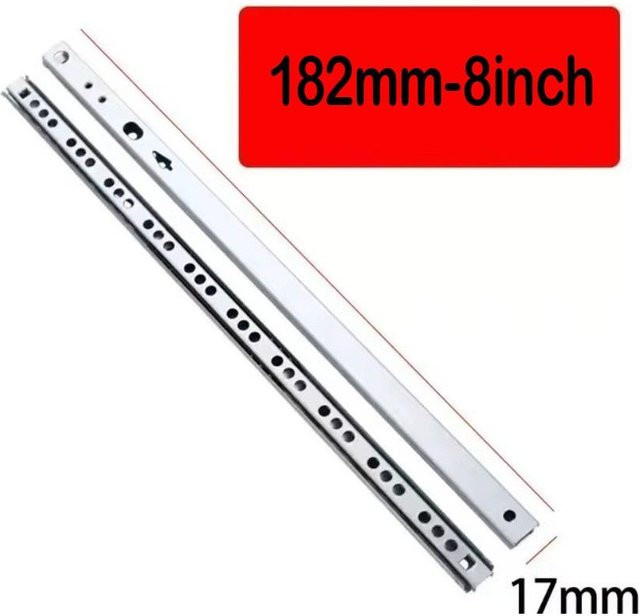 Mellow Home Schubladenauszüge 2er Set, Leichtgängige Lager Schubladenführung mit Zwei-Wege-Auszug, Farbe: Silber, Breite: 1,7 cm - Bild 1