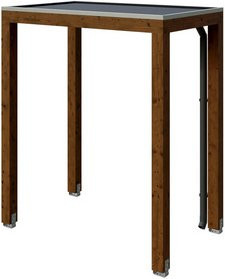 SKANHOLZ Vordach Flensburg aus nordischer Fichte in Nussbaum Braun, Breite: 200 cm, Tiefe: 125 cm - Bild 1