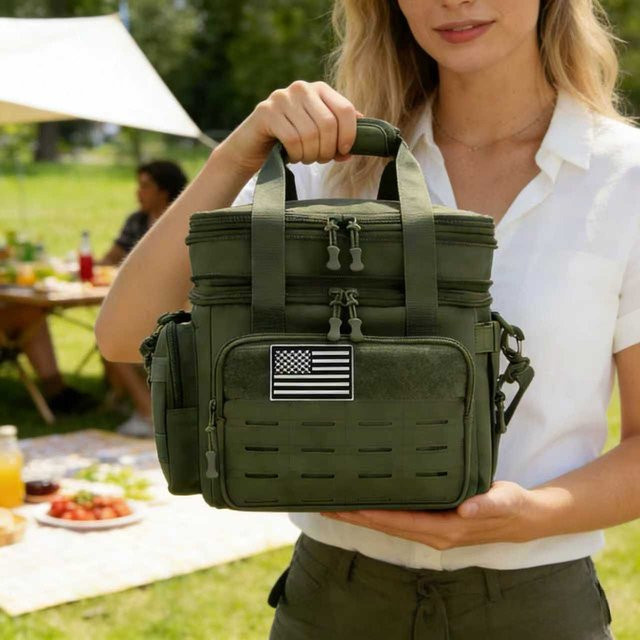 ReFire Gear Taktische Lunchbox, isolierte und auslaufsichere Kühltasche für Outdoor und Camping, Schwarz oder Grün, B/T/H: 28,5 x 28,0 x 1 d cm - Bild 1